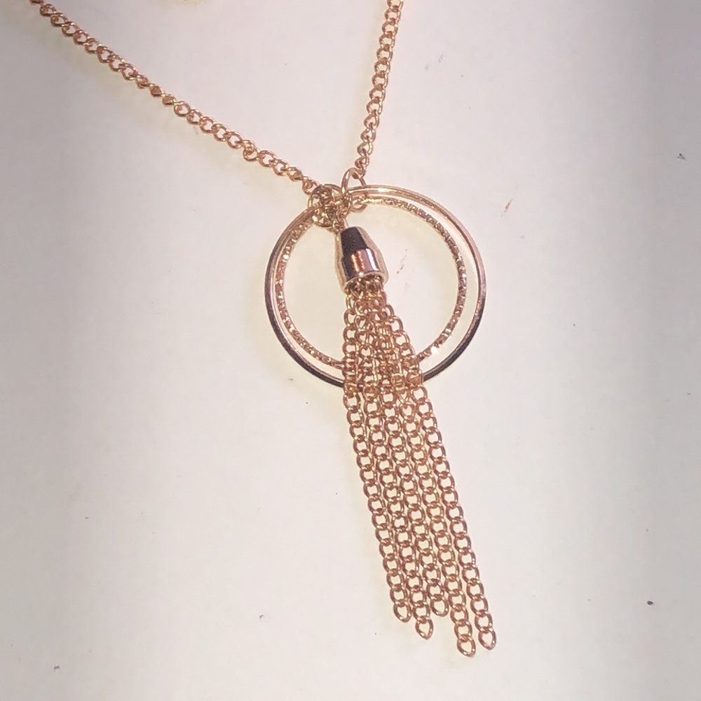 Elegant Gold Tone Boho Tassel Necklace